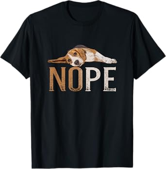 Nope Lazy Beagle Funny Dog Lover Vintage Cute Beagle Mom T-Shirt