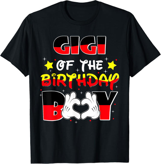 Gigi Of The Birthday Boy Family Matching Grandma Grandson T-Shirt