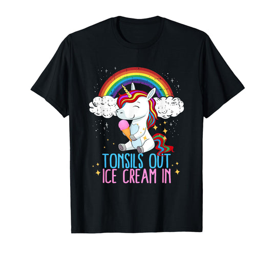 Tonsils Out Ice Cream In Tonsillectomy Tonsil Removal Girls T-Shirt