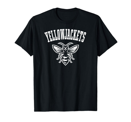 Yellowjackets Mascot for Players and Fans White Print T-Shirt