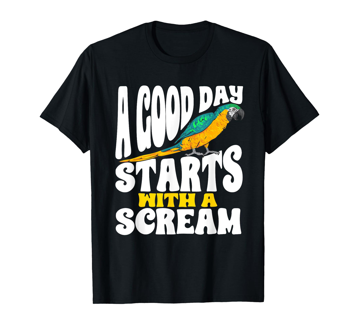 Macaw Parrot Scream Blue And Yellow Macaw T-Shirt