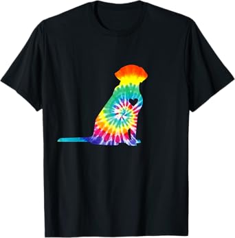 Tie Dye Dog Shirt Hippie Labrador Retro T-shirt Puppy Gift T-Shirt