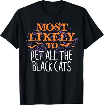 Most Likely To Halloween Pet All The Black Cats Matching T-Shirt