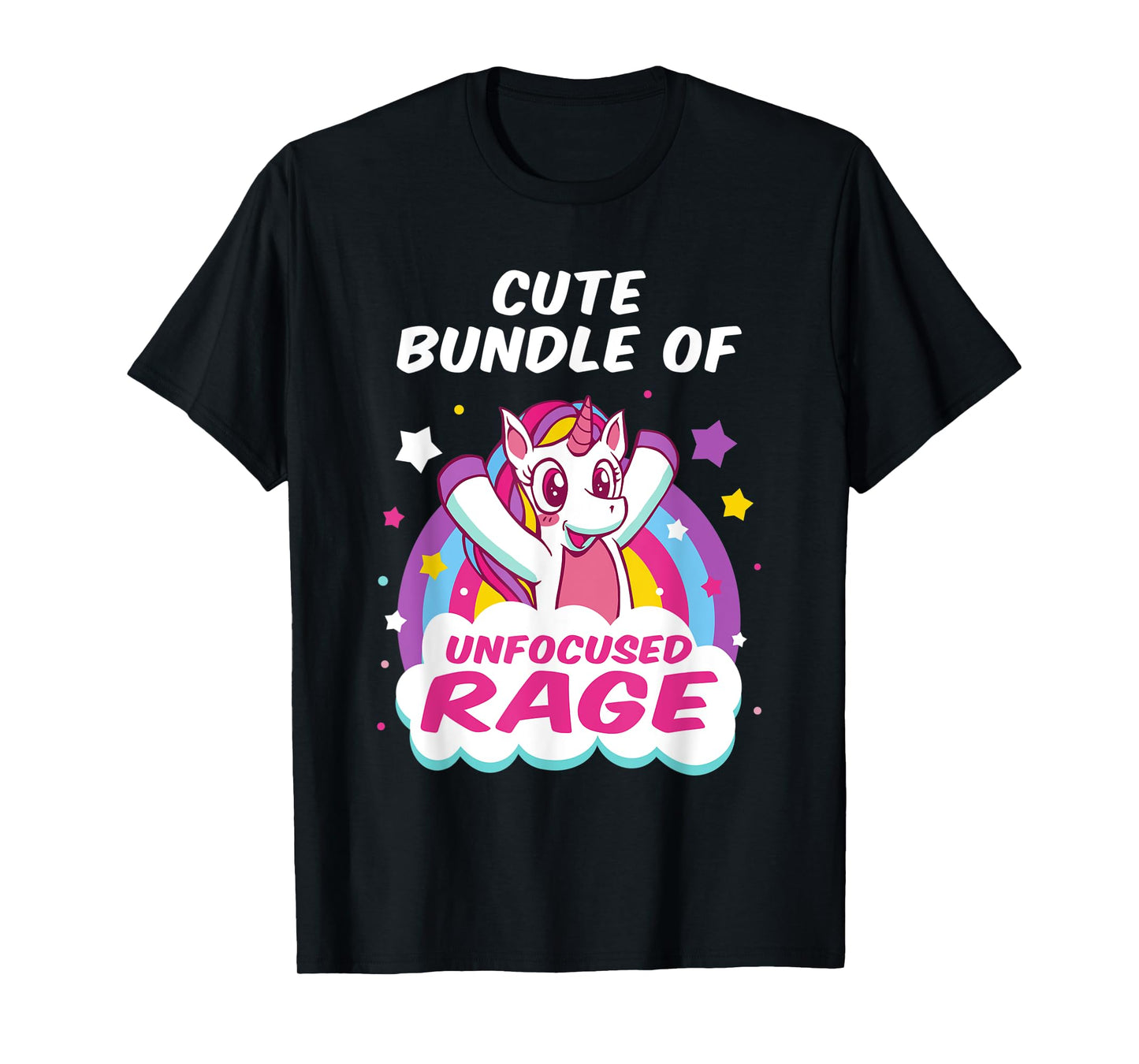 Cute Bundle Of Unfocused Rage Pastel Goth Rainbow Unicorn T-Shirt