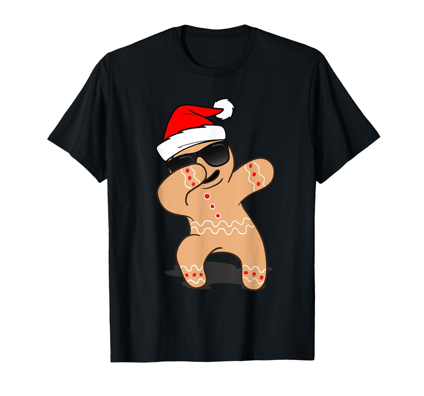 Dabbing Gingerbread Man Shirt - 2017 Funny Hip Hop Xmas Tee T-Shirt