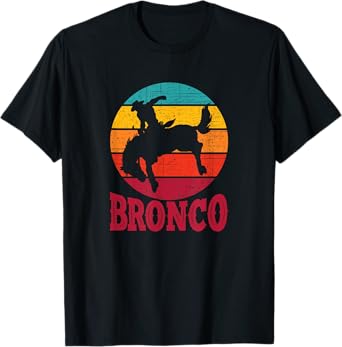 Rodeo Bucking Bronco Horse Vintage Retro Style T-Shirt