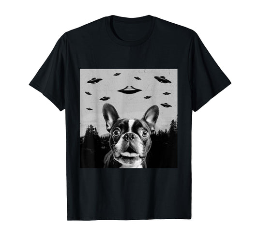 Alien UFO Funny Frenchton Dog Lover Men Women Kids T-Shirt