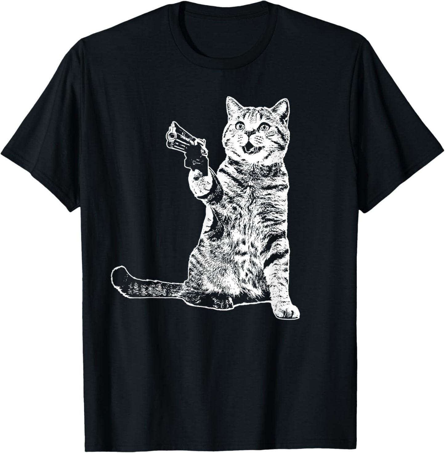 Gun Kitty Funny Cat T-Shirt T-Shirt