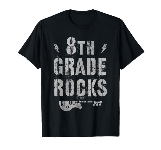 8th GRADE ROCKS Teacher EIGHTH Grader Rockstar Team My Jam T-Shirt for Men Women Kids