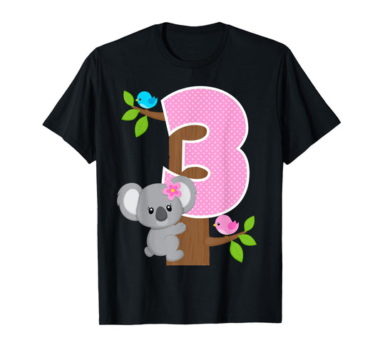 Koala Bear 3rd Birthday Girl 3 Year Old Birthday Koalas Bday T-Shirt