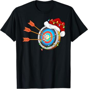 Archery Sports Lover Xmas Santa Hat Archery Christmas T-Shirt