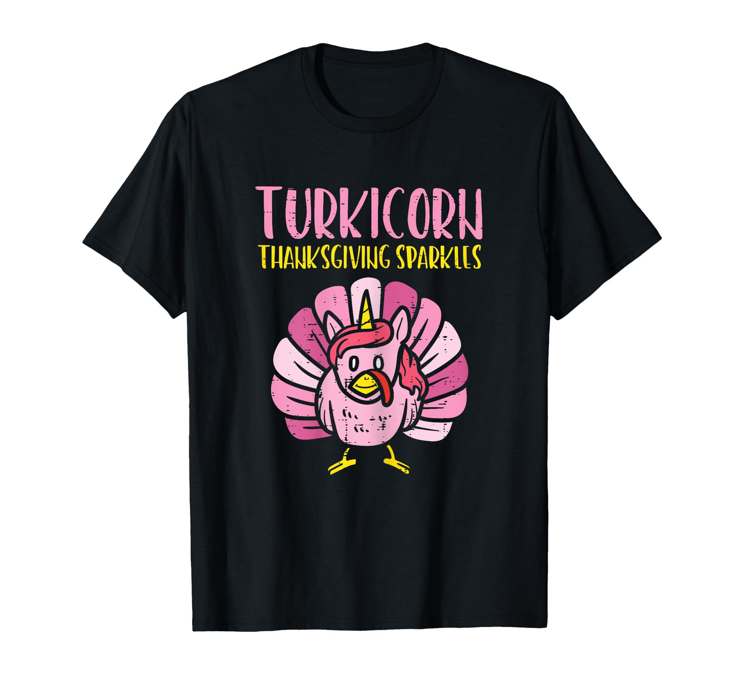 Turkicorn Thanksgiving Sparkles Turkey Unicorn Girls Women T-Shirt