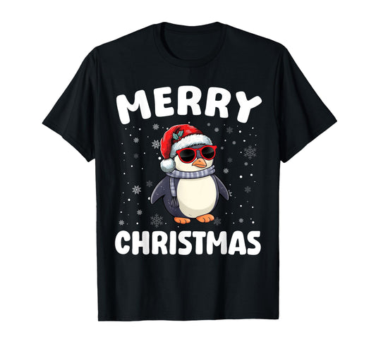 Merry Christmas Penguin Merry Xmas Funny Boy Girl Kids T-Shirt