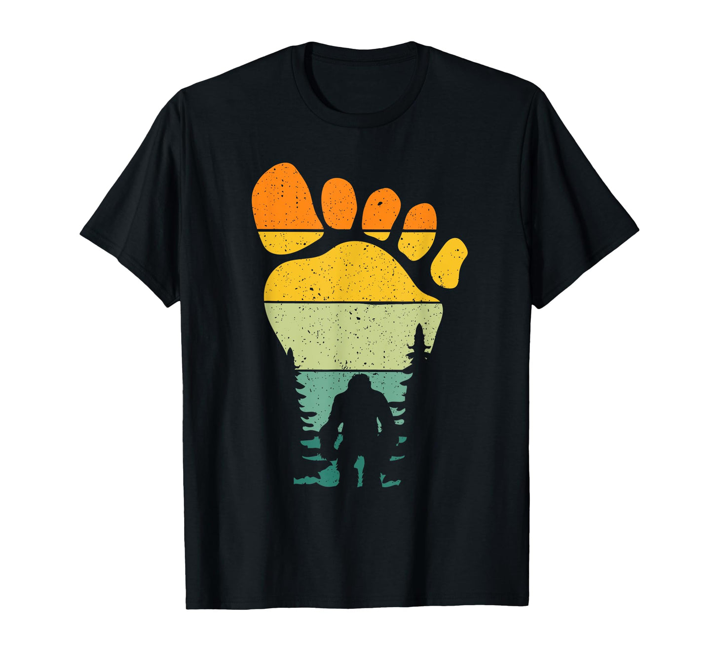Funny Retro Bigfoot Sasquatch Believer Vintage Footprint T-Shirt