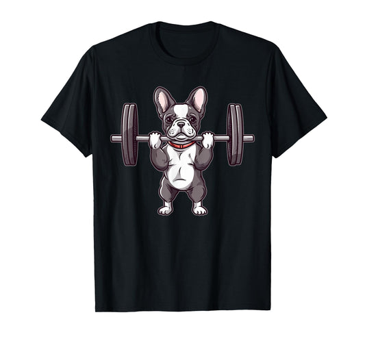 French Bulldog Weightlifting Funny Deadlift Men Fitness Gym T-Shirt