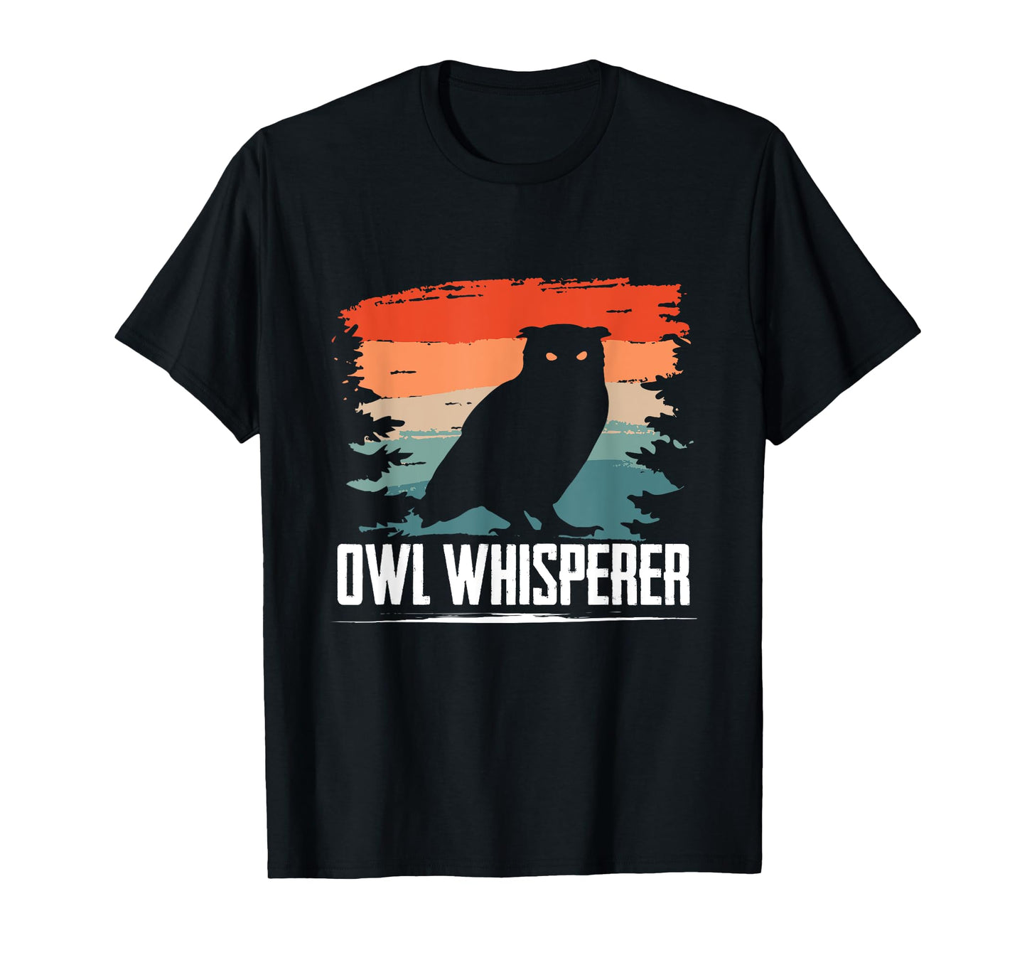 Owl Whisperer Retro Ornithologist Silhouette T-Shirt
