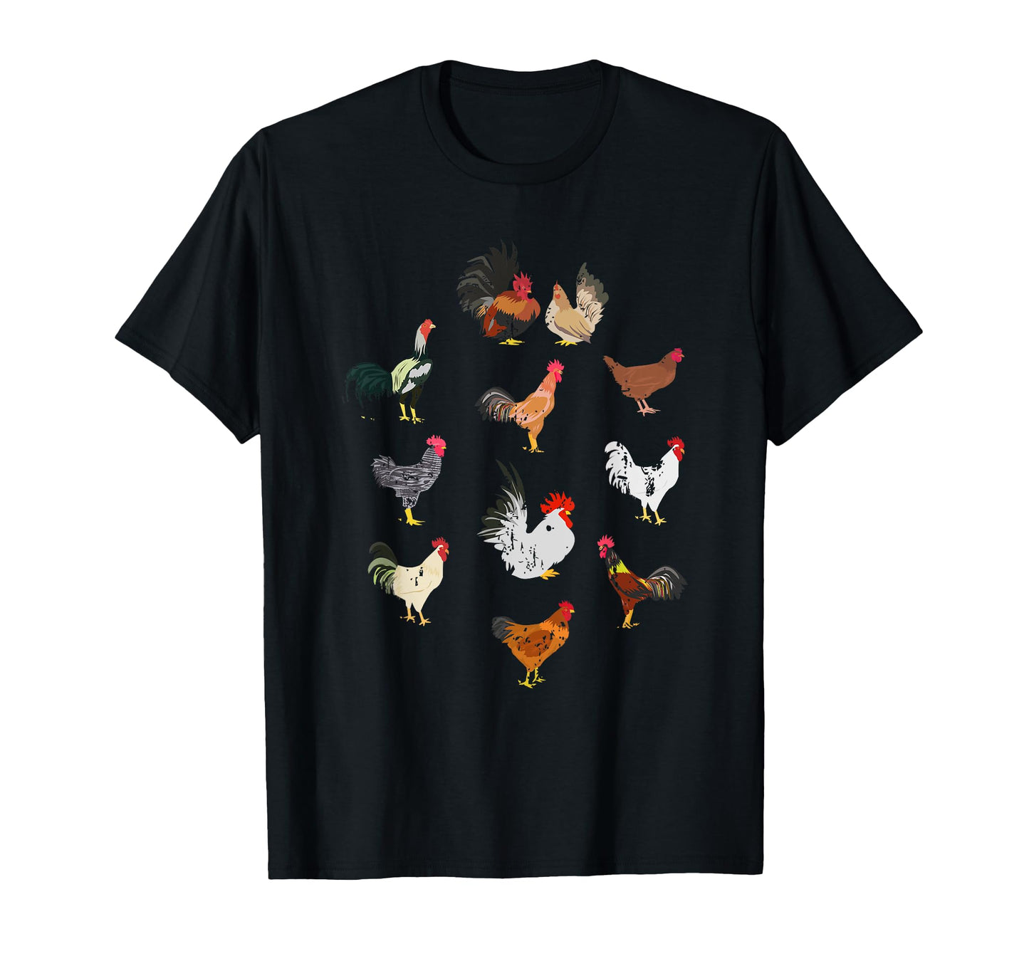 Vintage Chicken Breeds Farm Animals Day Support Farmer T-Shirt