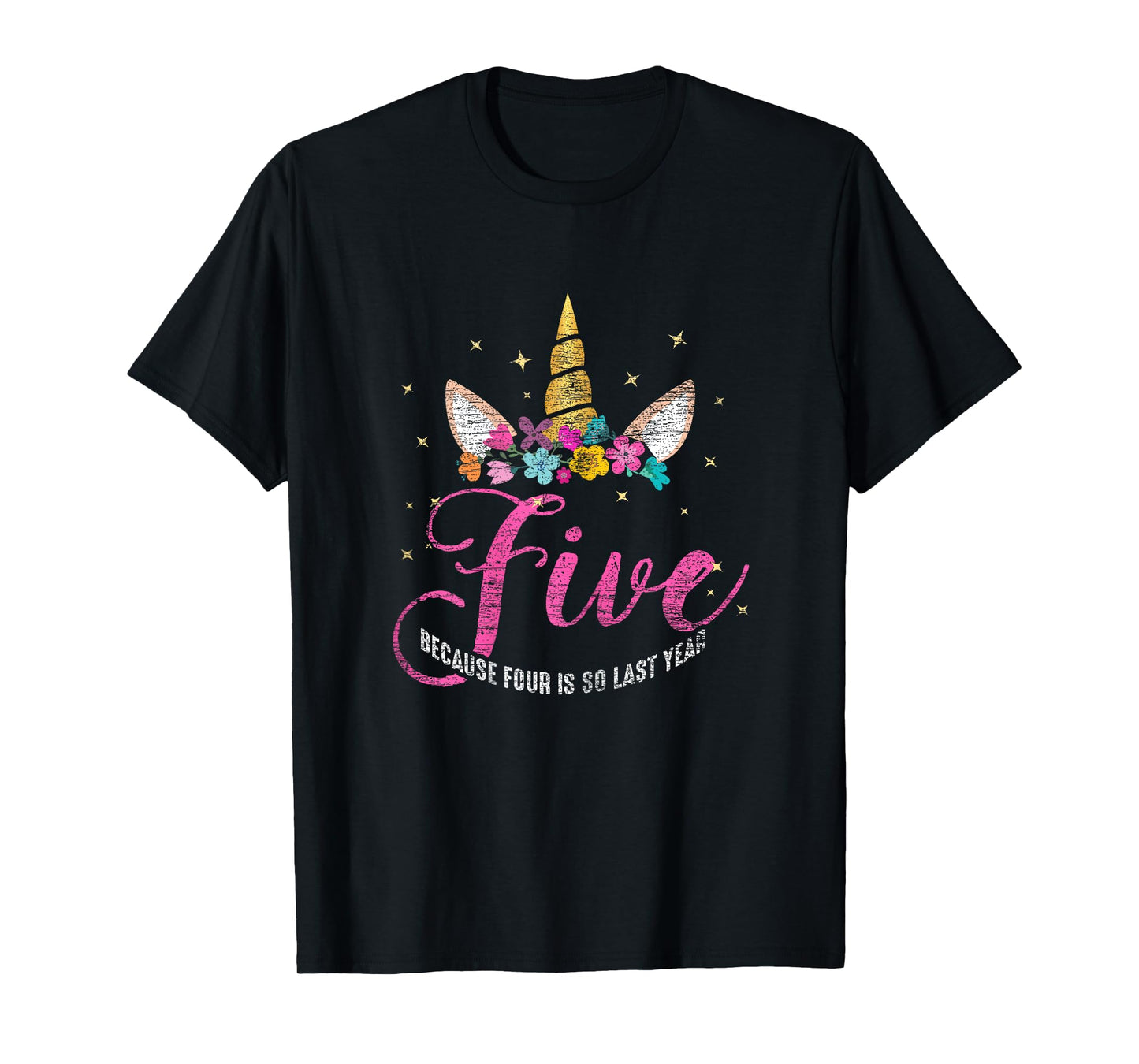 5 Years Old Birthday Girl Gifts Unicorn 5th Birthday T-Shirt