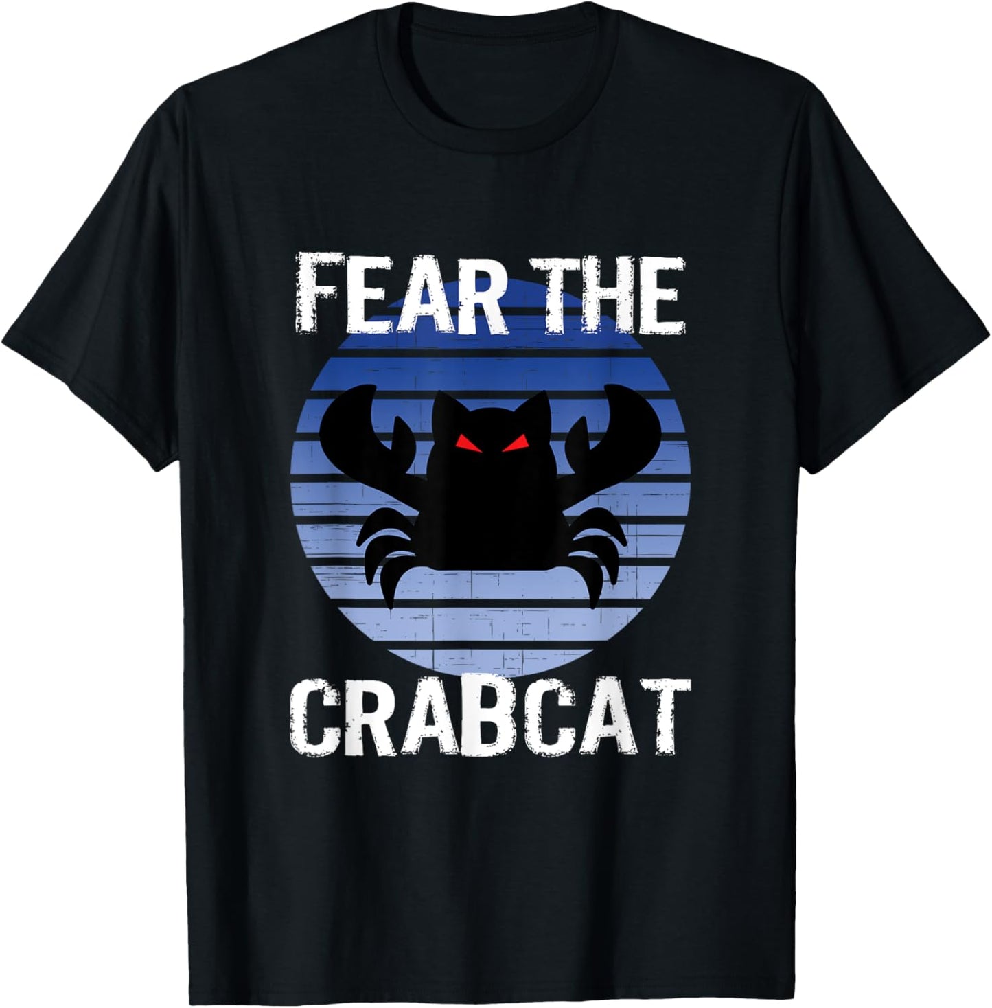 Funny Crab Cat Cryptozoology T-Shirt - Unisex-Adults - Black - Short Sleeve - Small