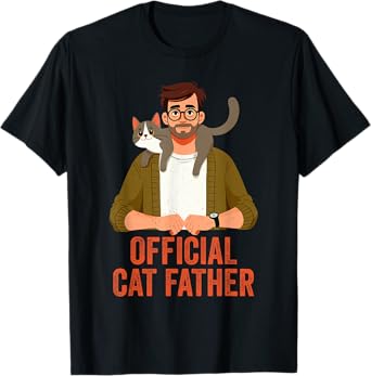 Official Cat Father Fathers Day Kitten Lover Feline Owner T-Shirt