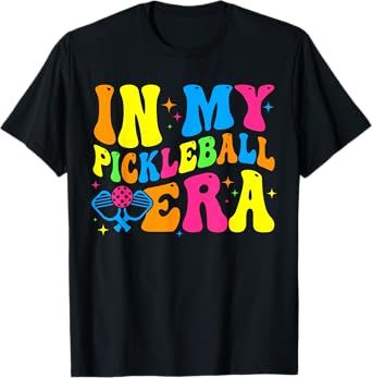 Retro Groovy In My Pickleball Era Funny Pickleball Player T-Shirt