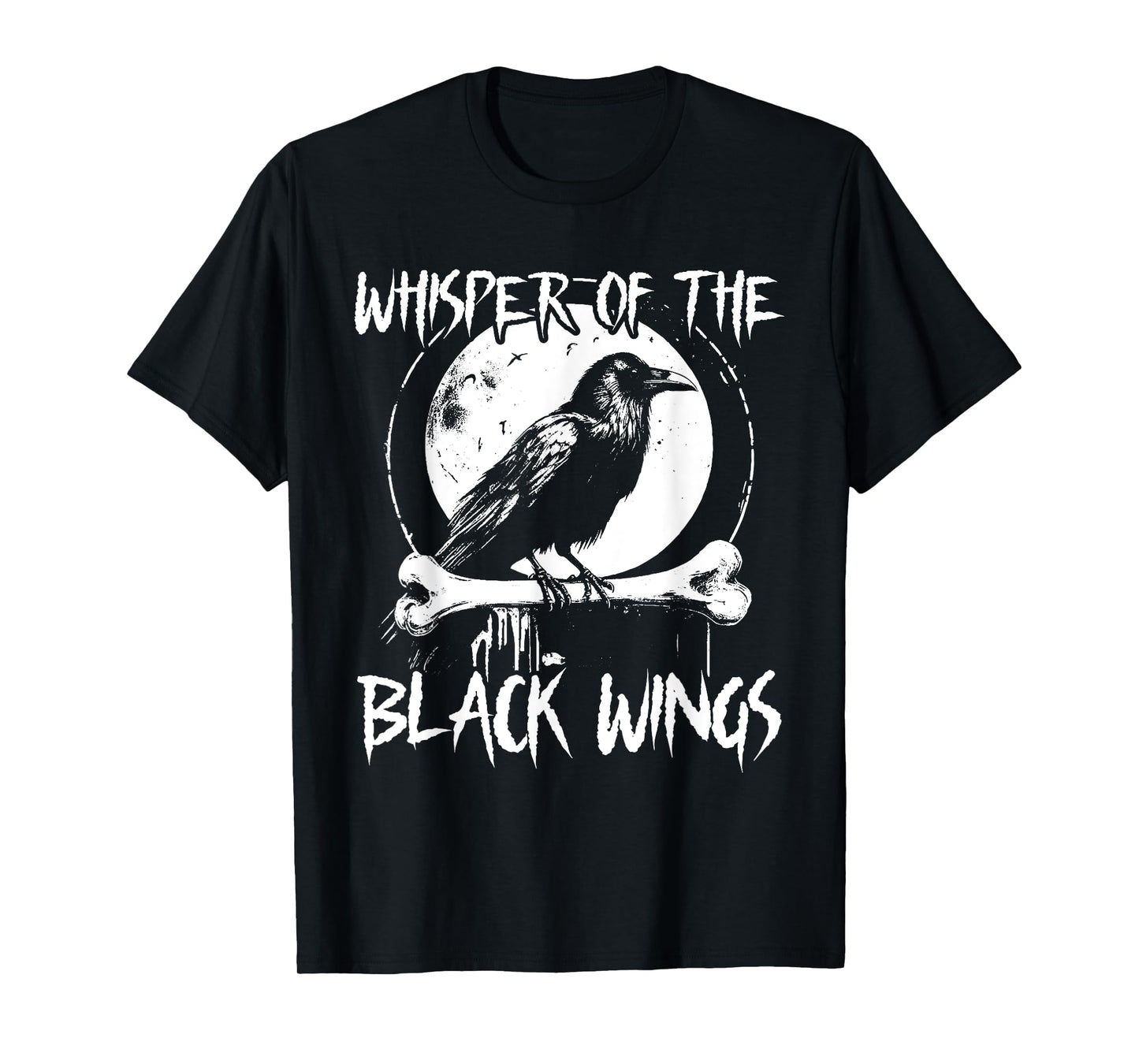 Whisper Of The Black Wing Japanese Bird Black Raven Vintage T-Shirt