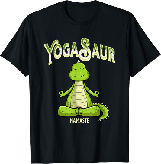 'YogaSaur' Namaste, Funny Yoga & Dinosaur T-Shirt