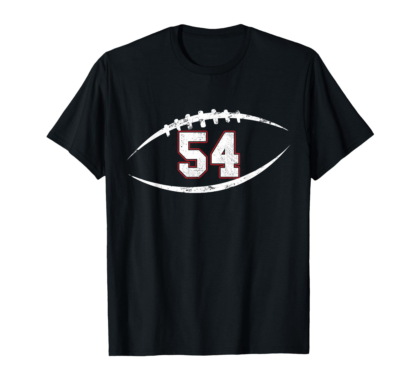 54 Number Vintage Football Player 54 Lucky Number Birthday T-Shirt