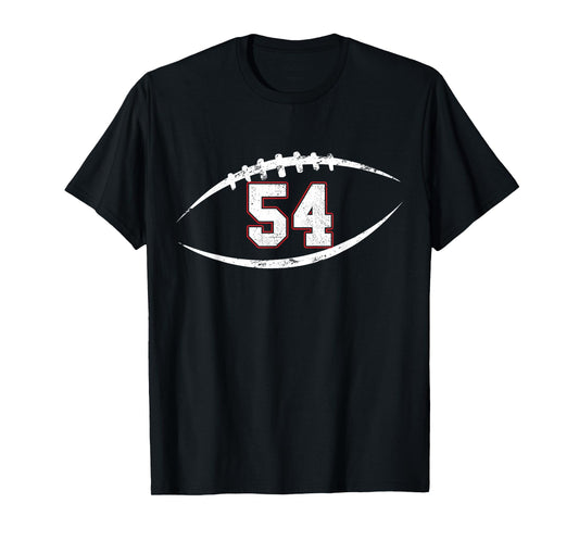 54 Number Vintage Football Player 54 Lucky Number Birthday T-Shirt