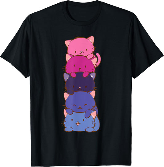 Omnisexual Pride Flag Cute LGBTQ Kawaii Cat T-Shirt