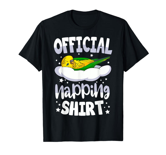Budgie Pyjamas Budgerigar Lover Official Napping T-Shirt