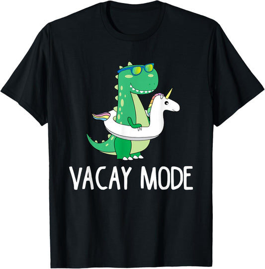 Vacay Mode Cute Dinosaur T Shirt Funny Family Vacation Gift T-Shirt