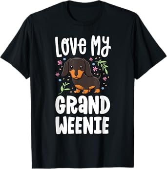 Love My Grand Weenie Dachshund Granddog Grandma Grandpa T-Shirt