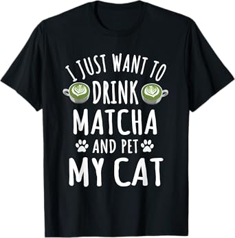 Cute Matcha And Cat Lover Outfit Cats Owner Love Matcha T-Shirt for Men Women
