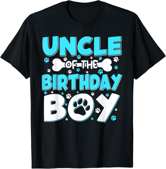 Uncle Of The Birthday Boy Matching Family Party Dog Lover T-Shirt