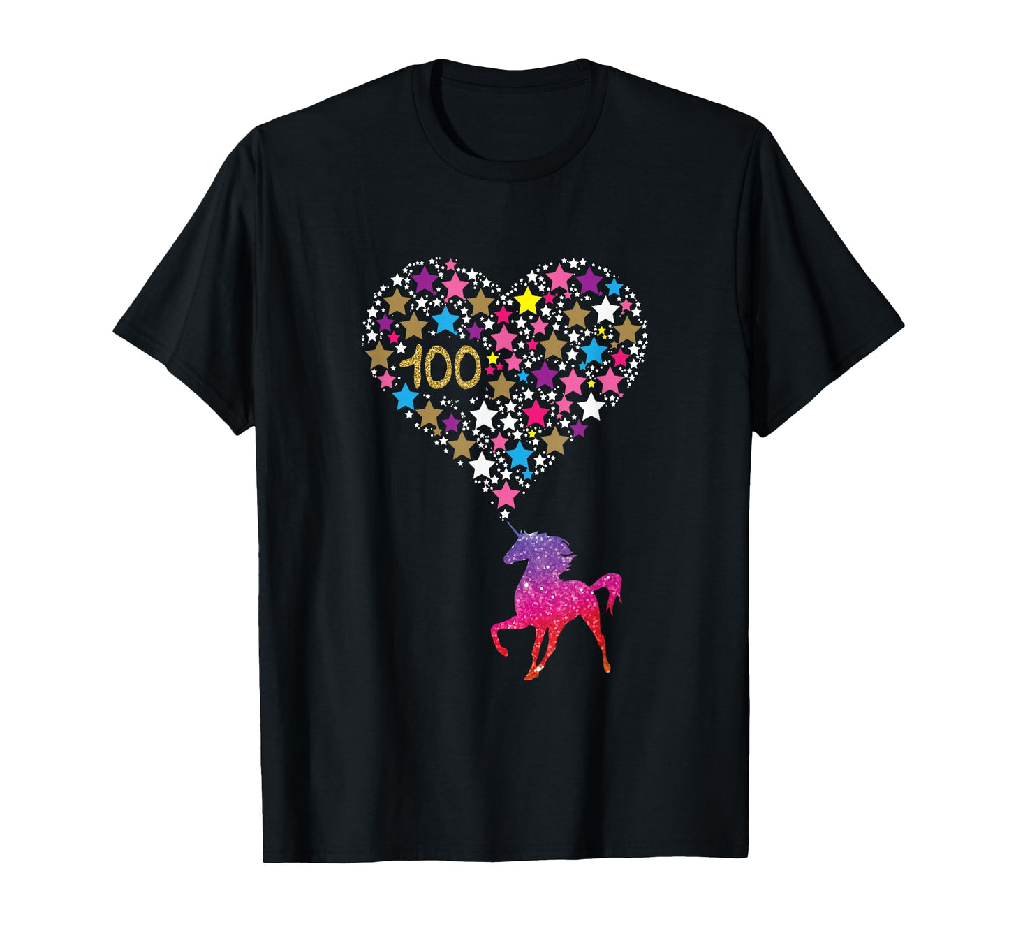 Unicorn 100 Days Of School Shirt Cute Happy Gift Outfit T-Shirt
