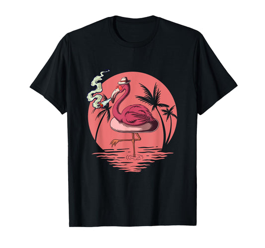 Flamingo 420 Stoner Spirit Summer Weed For Cannabis Lover T-Shirt