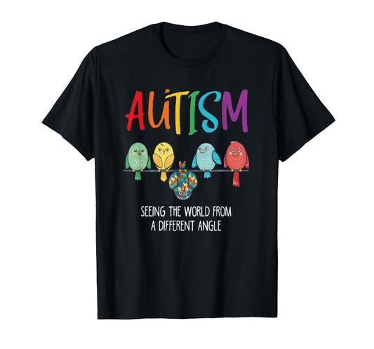 Autism Awareness Cute Owl Color Puzzles autism T-Shirt kids T-Shirt