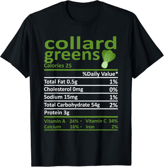 Collard Greens Nutrition Food Thanksgiving Costume Christmas T-Shirt