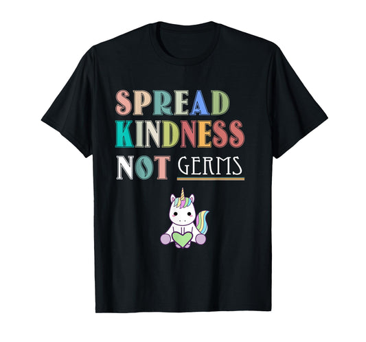 Spread Kindness Not Germs Essential Unicorn Cat Lover Funny T-Shirt