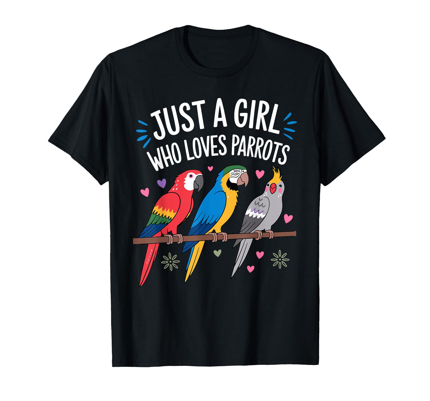 Cool Parrot Art For Women Girls Tropical Bird Parrot Lovers T-Shirt