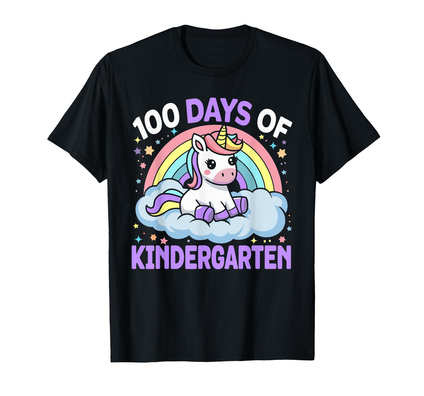 100th Days of Kindergarten Unicorn Girls 100 Days of School T-Shirt