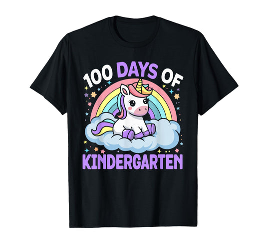 100th Days of Kindergarten Unicorn Girls 100 Days of School T-Shirt