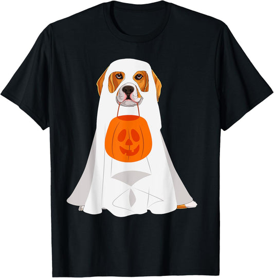 Beagle Dog Ghost Pumpkin Halloween Fall Dog Lover T-Shirt