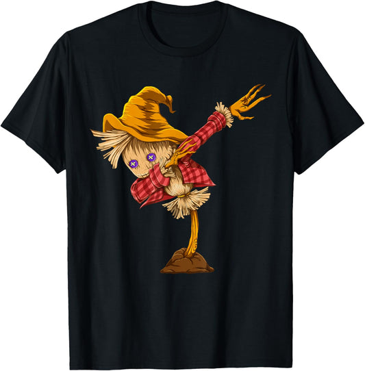 Dabbing Scarecrow Funny Halloween Costume Spooky Halloween T-Shirt