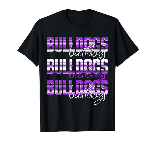 Bulldogs School Spirit Purple Bulldog Pride Game Day mascot T-Shirt