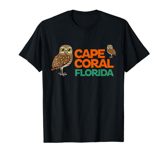 Cape Coral Florida Burrowing Owl Cute Cartoon Bird T-Shirt T-Shirt