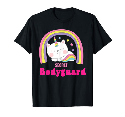 Secret Bodyguard Shirts | Retro Rainbow Unicorn Bodyguard T-Shirt