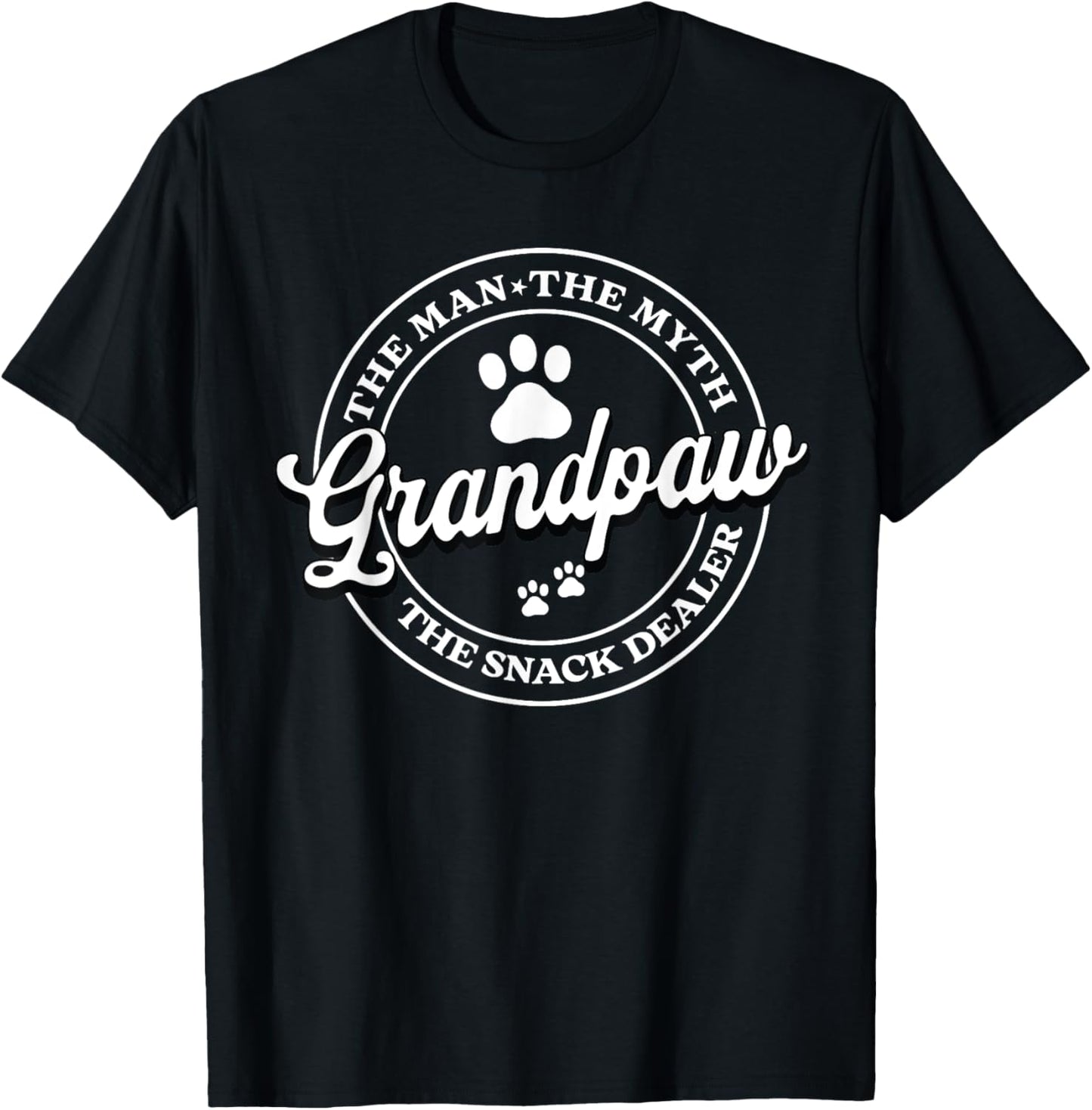 Grandpaw The Myth The Snack Dealer Fathers Day Dog Grandpa T-Shirt