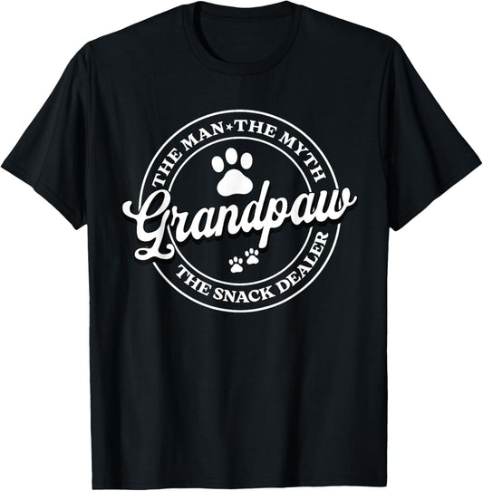 Grandpaw The Myth The Snack Dealer Fathers Day Dog Grandpa T-Shirt